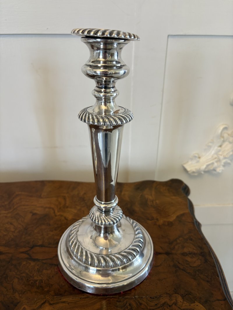 Quality Pair of Antique Victorian Silver Plated Candlesticks - Image 5
